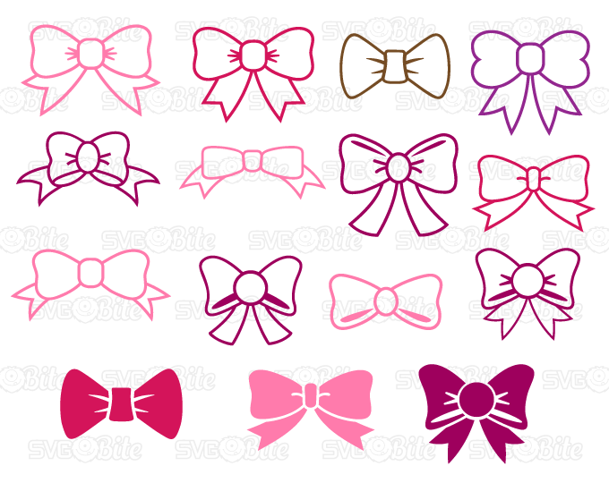 Download Bows Set Frames SVG DXF PNG eps cutting files for Cricut ...